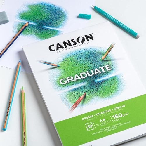 Canson Graduate Dibujo Bloc Encolado A3 30H Fino 160g Blanco Natural