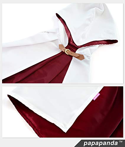 Capucha Capa para Guerrero Asesino Disfraz Blanco Rojo para Adultos y Niños (130cm)