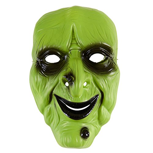 Careta Maga Mala Máscara de Bruja Verde Mascarilla Carnaval malandrina Antifaz de Cuento de Terror Antifaz Hallowen hechicera Malvada Caracterización Mago terrorífico