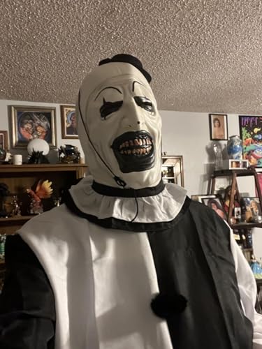 Carnavalife Disfraz Terrifier Niño Niña Infantil 3-12 años, Disfraz Terrifier Adulto Mujer Hombre S M L Unisex, Disfraz Payaso Asesino Blanco y Negro, Mono Blanco y Negro, (S)