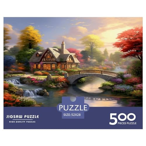 Casa Desafía Tu Mente con Nuestro Juego De Paisaje crepuscular Rompecabezas De Madera! Este Juego De Calidad Es Ideal para Adultos Y Adolescentes 500pcs (52x38cm)