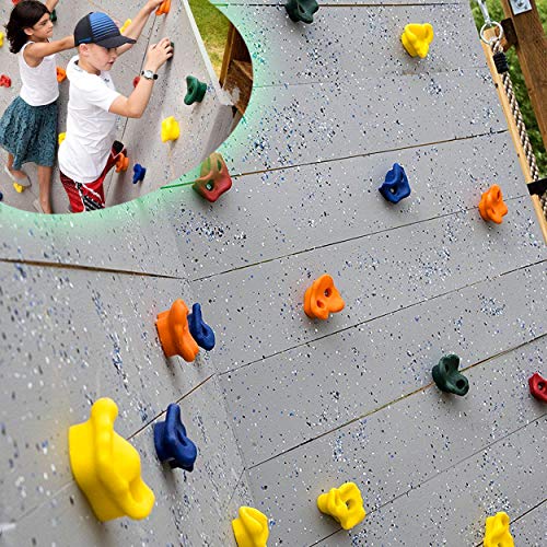 CHAIRLIN Presas de Escalada para niños Puños de trepa para rocódromos Rocódromos, coloreados para una Superficie de Escalada, cargables hasta 200 kg 25 Piezas Incl Juego de Tornill.