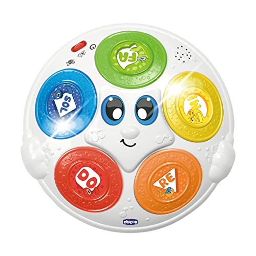 Chicco Harry el Tambor, Instrumentos Musicales para Niños, Juguete Educativo Electrónico, Tambor de Juguete, 2 Modos de Juego, 30+ Canciones y Sonidos, 5 Teclas y Luces, 6 Meses-3 Años