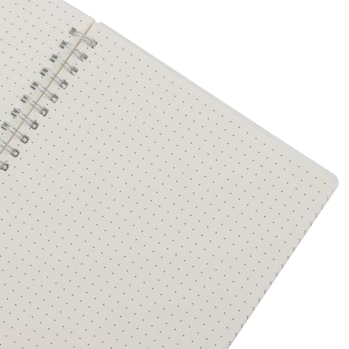 CHUEHKAK 3 unidades de cuaderno espiral A5 con puntos, cuaderno de espiral, cuaderno de puntos, cuaderno espiral, con banda elástica, 480 páginas, cubierta transparente, blanco roto