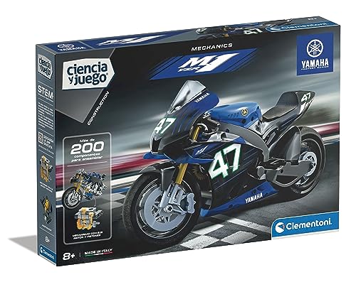 Clementoni 55506 Construcciones Yamaha M1 Juego de Construcciones, para Montar Tu Propia Moto Yamaha, con App de Instrucciones, a Partir de 8 Años, Juguete en Español