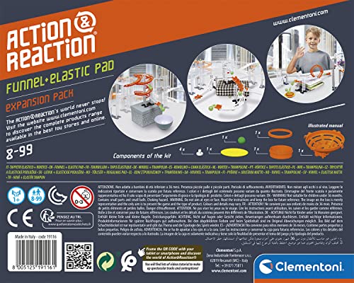 Clementoni - Action&Reaction Trampolin, expansión juego, complemento Action Reaction, Juego STEM, a partir de 8 años (19116)