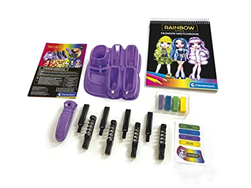 Clementoni Rainbow High-Kit Fashion-Juego Creativo 6 años (Italiano, Inglés, Francés, Alemán, Español, Holandés Y Polaco), Made In Italy, Multicolor (18738)