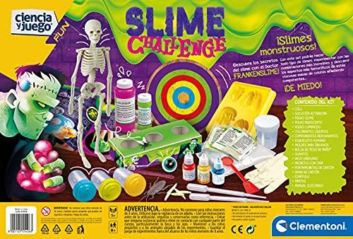 Clementoni - Slime challenge, juego de ciencia divertido, 8 años, juguete en español (55426)