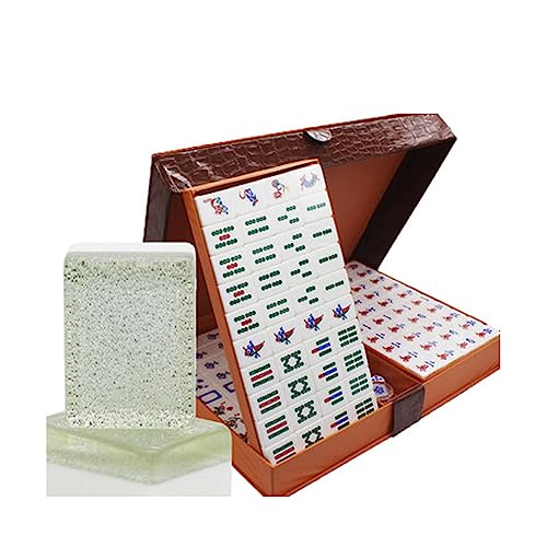 CLSMD Crystal Mahjong Tiles 160pcs Versión de Singapur con Cuatro Animales Flying Head Mahjong Tiles Acrylic Mahjong Environmentally