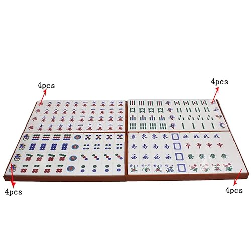 CLSMD Crystal Mahjong Tiles 160pcs Versión de Singapur con Cuatro Animales Flying Head Mahjong Tiles Acrylic Mahjong Environmentally