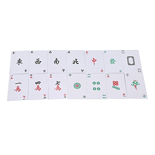 CLSMD Juego de Cartas Chinas Mah Jong 1 Caja de 144 Tipo de Tarjeta de Papel Mahjong fácil de Llevar, Adecuado para Viajes y Juegos Divertidos de Fiesta