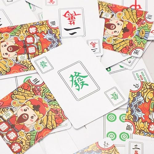 CLSMD Mini Tarjetas Mahjong 144 Tarjetas/Juego de Juego de Viaje de plástico Mate Accesorios para reunión Familiar Fiesta Solitario Tipo Mahjong