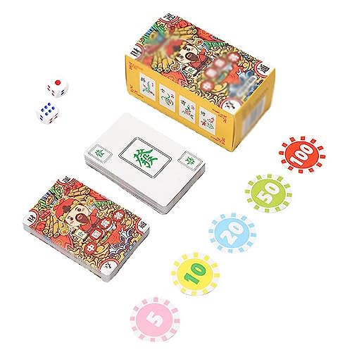 CLSMD Mini Tarjetas Mahjong 144 Tarjetas/Juego de Juego de Viaje de plástico Mate Accesorios para reunión Familiar Fiesta Solitario Tipo Mahjong