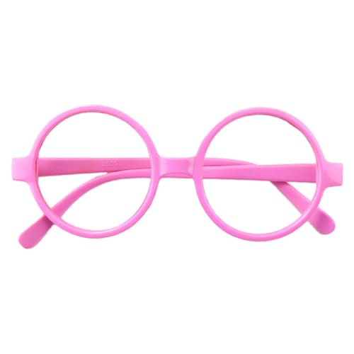 CLSSLVVBN Montura de Gafas Duradera para niños, Varios Estilos, para Disfraces de Navidad, Cosplay, Ajuste cómodo, Montura de Gafas ABS para la Escuela, Rosa