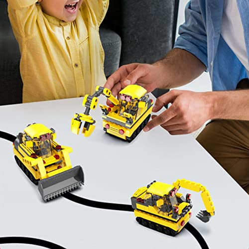 Coche Inductivo de Línea de Seguimiento, Coche de Juguete Excavadora de Inducción Portátil para Niños con Sensor óptico, Coche Ensamblado con Bloques de Sensores DIY