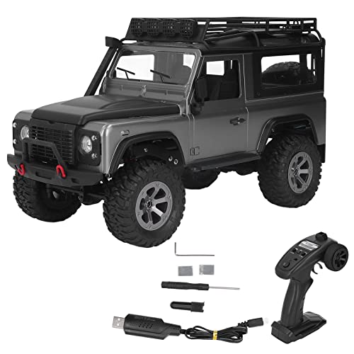 Coches RC para Niños, RC Rock Crawler Modelo Coche Todoterreno Impermeable RC Camiones Vehículo 4WD 1/12 Todoterreno Control Remoto Inalámbrico Coche Niño Juguetes(Gris-Plata)