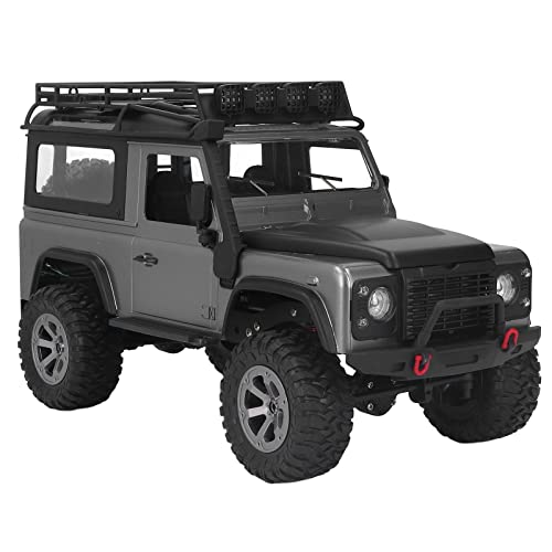 Coches RC para Niños, RC Rock Crawler Modelo Coche Todoterreno Impermeable RC Camiones Vehículo 4WD 1/12 Todoterreno Control Remoto Inalámbrico Coche Niño Juguetes(Gris-Plata)