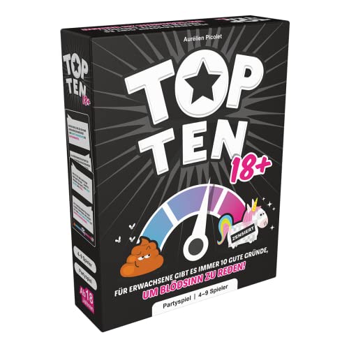 Cocktail Games Top Ten 18+ | Juego de Fiesta | Juego de Cartas | 4-9 Jugadores | A Partir de 18 años | 30 Minutos | alemán