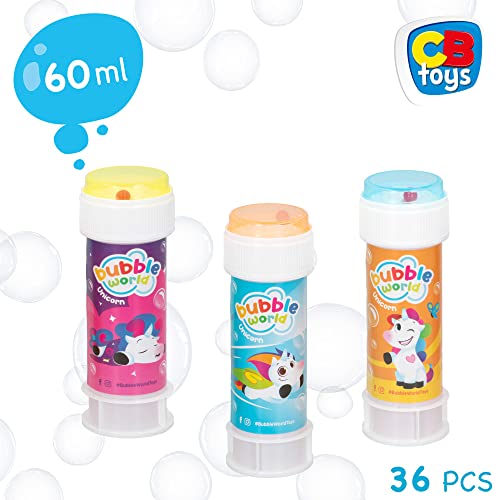 COLORBABY 37587 - Pompero Unicornio 60ml, pack de 36 pomperos, Pompero cumpleaños, burbujas de jabón niños, Pomperos para niños, regalos para cumpleaños, pompas de jabón cumpleaños, bubbles