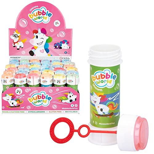 COLORBABY 37587 - Pompero Unicornio 60ml, pack de 36 pomperos, Pompero cumpleaños, burbujas de jabón niños, Pomperos para niños, regalos para cumpleaños, pompas de jabón cumpleaños, bubbles