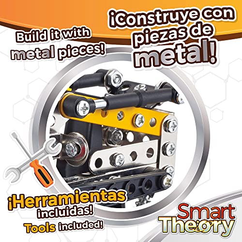 COLORBABY 49591 - Coche para construir con 201 piezas de metal Smart Theory / Juguete de construcción , maqueta de coche, juego construcción / Construir coche, incluye herramientas de montaje