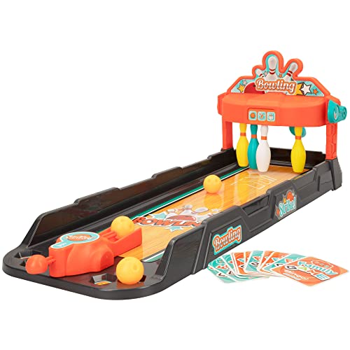 COLORBABY 49837 - Juego de mesa Bolos con 3 bolas para lanzamiento / Juguetes para niños, regalos originales, juegos de mesa para niños / Mini Bolera, Bowling