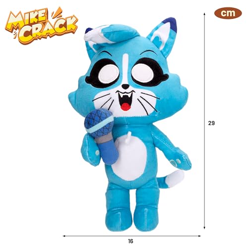 COLORBABY Mikecrack, Peluche Interactivo, Gatita Akela, con música, Grabación y reproducción de Voz, Juguete Personaje Youtube, 29 cm, Canta La Mejor canción, Repite lo Que Dices (85424)