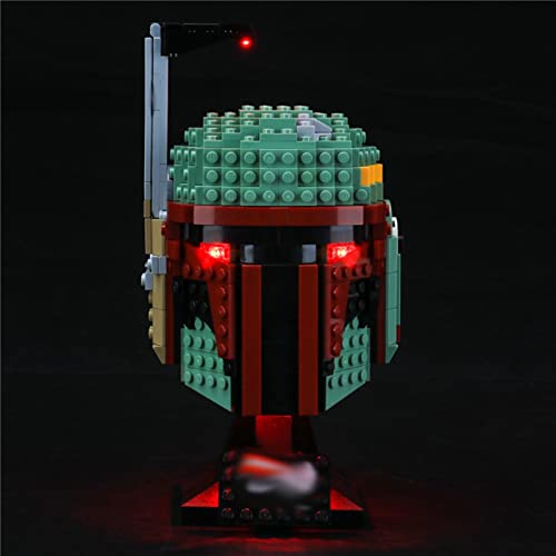 Conjunto De Luces Lluminación para Lego 75277 Boba Fett Helmet, Kit De Luz LED Compatible con Lego 75277 Modelo De Bloques De Construcción (Juego De Lego NO Incluido)