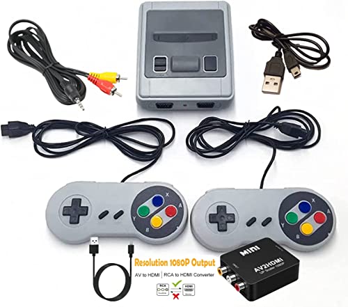 Consola 620 con Juegos Retro, Sistema con Juego integrada y 2 Controladores clásicos, Convertidor AV a HDMI de Audio y Video Soporte 1080P con Cable USB para niños y Adultos, Regalo, Cumpleaños