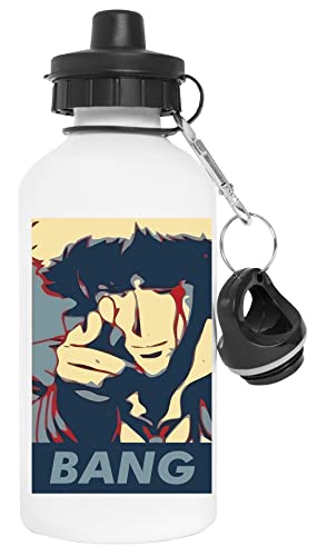 Cowboy Bebop Poster Bang Botella de Agua Blanco Aluminio Reutilizable Water Bottle White Aluminium Reusable