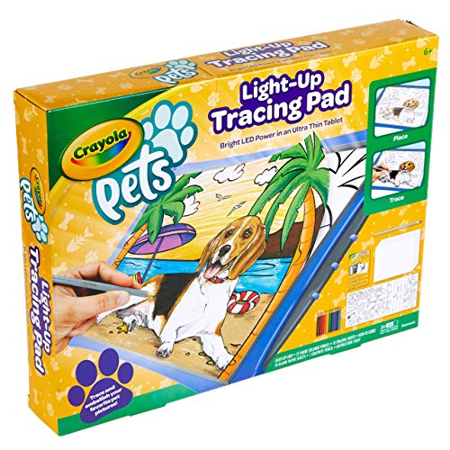 CRAYOLA Pets - Light Up Tracing Pad, Pizarra con Luz, Dibuja tu Propio Cachorro y CREA Escenas Divertidos, 04-1034