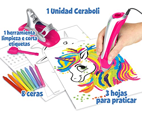 CRAYOLA- Super Ceraboli Unicornio Neón, Juego para Derretir los Lápices de Cera y Crear Dibujos en Relieve, Actividad Creativa y Regalo para Niños, a Partir de 8 Años, 25-0509