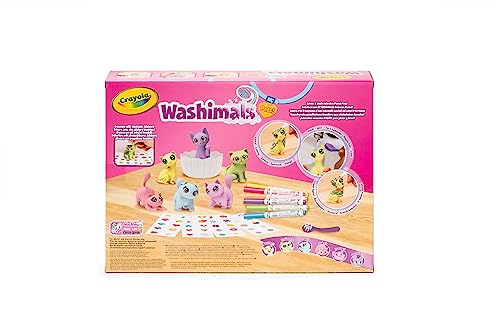 CRAYOLA - Washimals Pets - Kit Actividades con pegatinas de colores pastel para colorear y bañar a los cachorros, juego y regalo para niños, a partir de 3 años, 74-7515