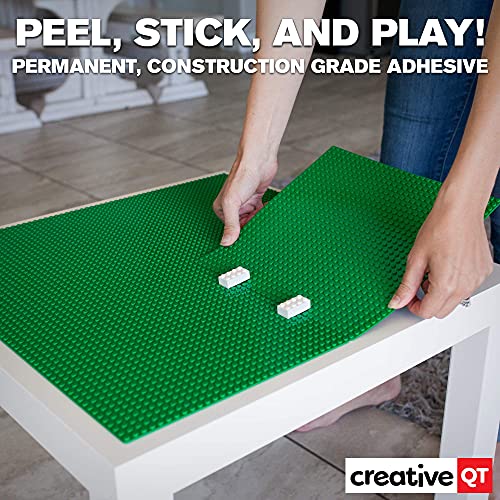 Creative QT MakerBase, Bloques de construcción de pelar y Pegar, Placas Base de 10 "x10 para Todas Las Marcas Principales, Base de Mesa de apilables Resistentes Verde Paquete de 4