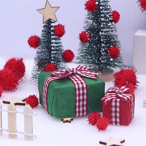 CRGANGZY Accesorios de puerta de gnomo de Navidad, 27 piezas de madera, mini juegos de puerta de gnomo con árbol de Navidad, muebles de casa de muñecas en miniatura, ambiente festivo, decoración de