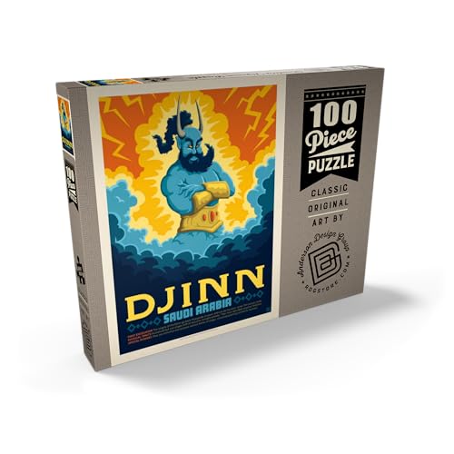 Criaturas Míticas: Djinn (Arabia Saudí), Póster De Época - Premium 100 Piezas Puzzles - Colección Especial MyPuzzle de Anderson Design Group