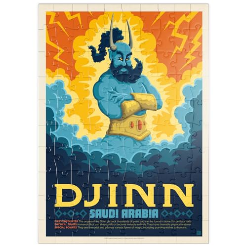 Criaturas Míticas: Djinn (Arabia Saudí), Póster De Época - Premium 100 Piezas Puzzles - Colección Especial MyPuzzle de Anderson Design Group