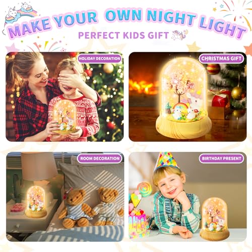 CS COSDDI Regalos de unicornio para niñas, luz nocturna de unicornio, juego de manualidades para niños, regalo para niñas, 4-10 años