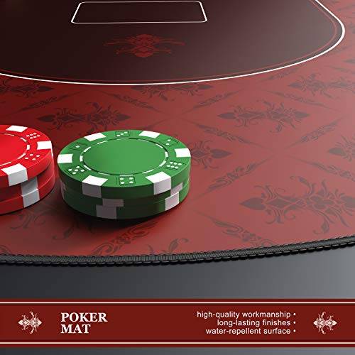 CSL – Alfombrilla de póker de 1000 x 600 - Alfombra de póker - Formato XXL - Tapete de Poker - Propia Mesa de póker – Antideslizante – Lavable - Rojo