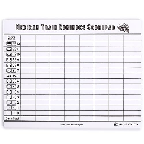 Cuaderno de Puntuación para Dominó Tren Mexicano de Yellow Mountain Imports - 50 Hojas