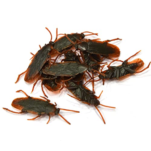 Cucaracha Falsa, Juguetes Gag de 10 Piezas Chistes prácticos, Insectos de plástico realistas Insectos de Broma Bichos de Truco de Miedo para los tontos Día