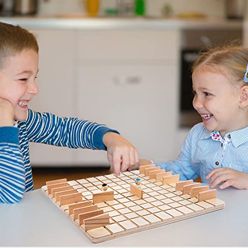 Cymwer Juego de Mesa de Pensamiento Lógico de Madera Juego de Mesa de Persecución e Intercepción para Dos Personas Juegos de Pensamiento Lógico para Niños Niñas