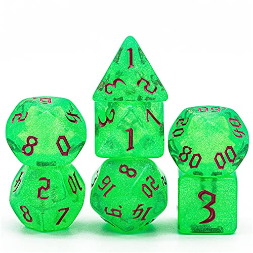 Dados de monstruo de ojos verdes dados de brujo dados poliédricos D&D dados para mazmorras y dragones y tablero RPG