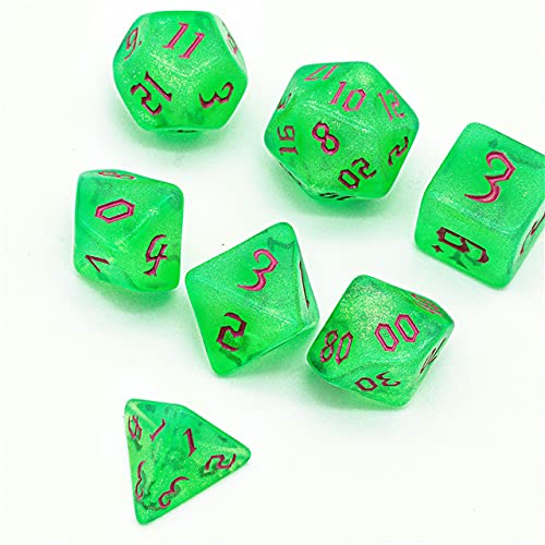 Dados de monstruo de ojos verdes dados de brujo dados poliédricos D&D dados para mazmorras y dragones y tablero RPG