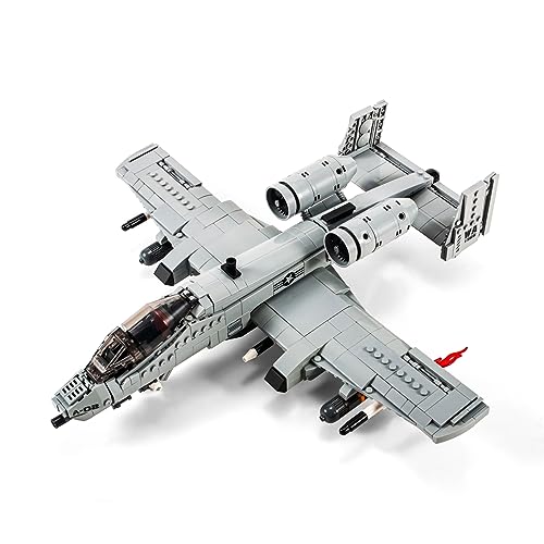 DAHONPA A10 Warthog Fighter Military Series Juego de ladrillos de construcción con figura (900 piezas) juguete de bloques de construcción de la fuerza aérea, regalo para adultos