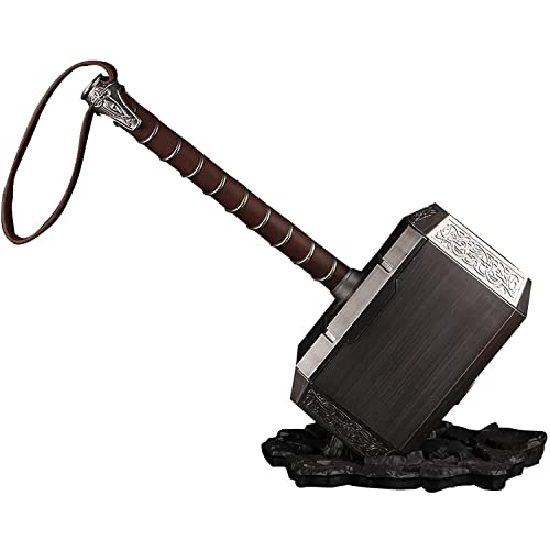 damdos Halloween Prop Cosplay Weapon 45cm ABS for Thorss Hammer Movie 1:1 Size Thun-der Hammers+ Stand Base ABS Plastics Cosplay Collection Model Birthdays Gifts