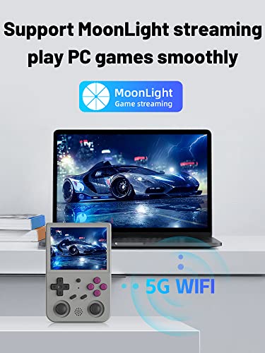 Daxihon RG353VS Retro Handheld Game Linux System RG3566 Pantalla IPS de 3,5 pulgadas, RG353VS 4452 juegos integrados con tarjeta de 64 G, compatible con 5G WiFi 4.2 Bluetooth Online Fighting,