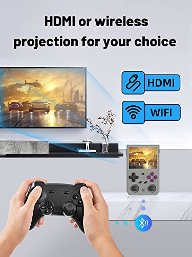 Daxihon RG353VS Retro Handheld Game Linux System RG3566 Pantalla IPS de 3,5 pulgadas, RG353VS 4452 juegos integrados con tarjeta de 64 G, compatible con 5G WiFi 4.2 Bluetooth Online Fighting,