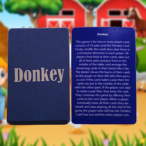 D.A.Y. Republic Paquete de 3 barajas de juegos de cartas clásicos tradicionales para niños, Old Maid, Donkey and Snap, ideal para viajes y juegos familiares (3 juegos de cartas clásicos para niños)