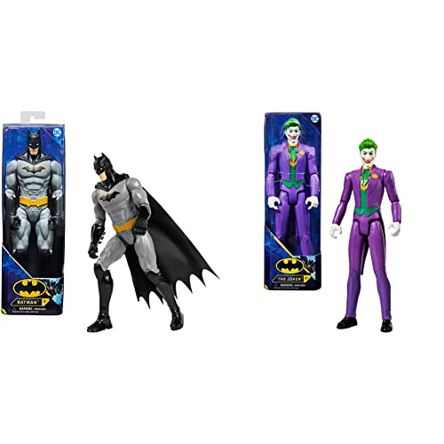 dc comics Batman - Figura Batman Rebirth 30 CM Muñeco Batman 30 cm Articulado + Batman - Joker Figura 30 CM Joker Muñeco 30 cm Articulado